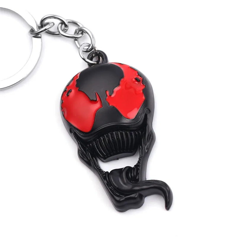 Superhero Venom Mask Keychain for Men, Long Tongue Pendant, Car Key Ring, Marvel Jewelry Accessories