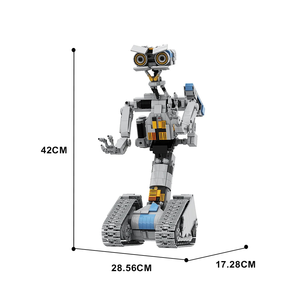 Gobricks MOC Johnnyed 5 Robots Model Brick Shorted-Circuits Military Emotional Robot Building Block Kit Toys For Adult Gifts