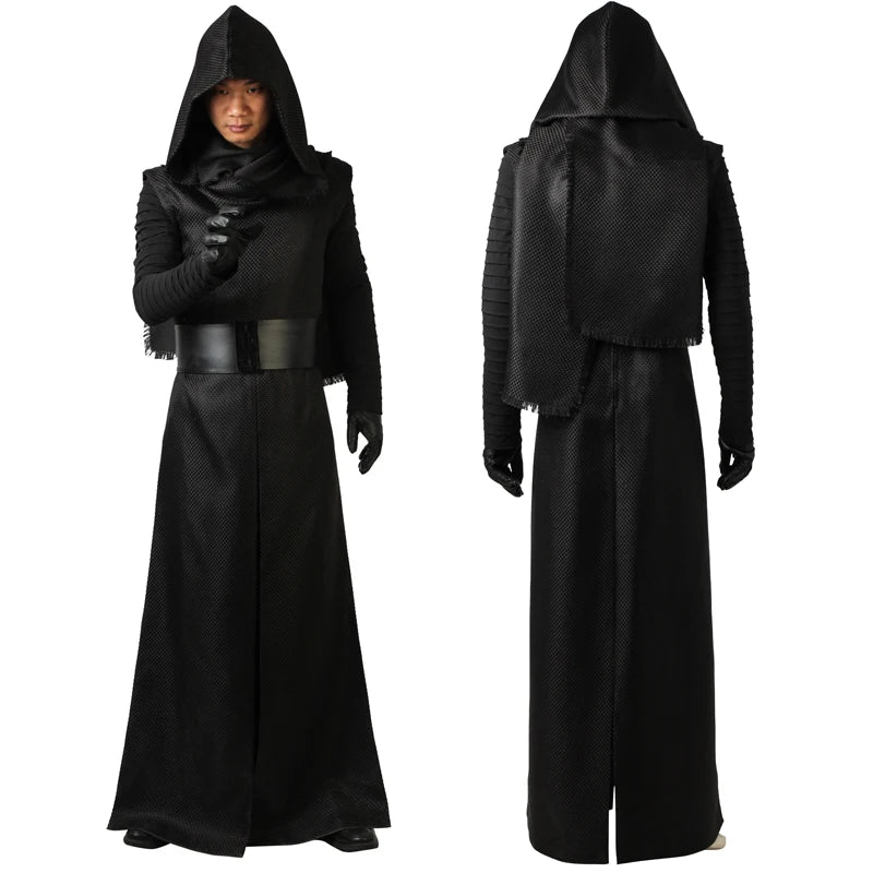 Quality Force Cosplay Hero Awakens Star Adult Costume Kylo Ren Black Battle Cosplay Uniform Halloween Carnival Costume Full Set