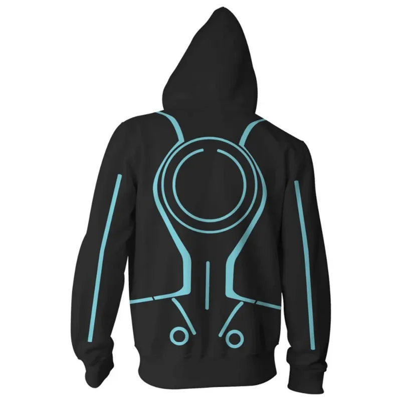 New Movie Tron: Legacy 3D Print Hoodies Sweatshirts Cosplay Costumes Zipper Hooded Coat Jacket Spring Autumn Uniform Streetwer