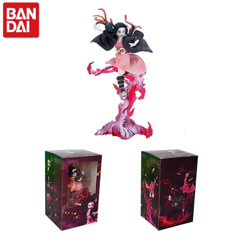 Cartoon Demon Slayer Kamado Nezuko Blood Demon Art Statue Scene Action Figures Model Collect Ornaments Boxed Toy Holiday Gift