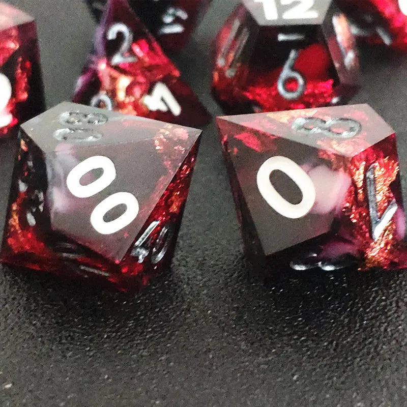 Mini Planet Polyhedral Resin Dice Set Sharp Edges D&D Dice Handmade DND D6 D20 Dice for Role Playing Games Dice Set Custom