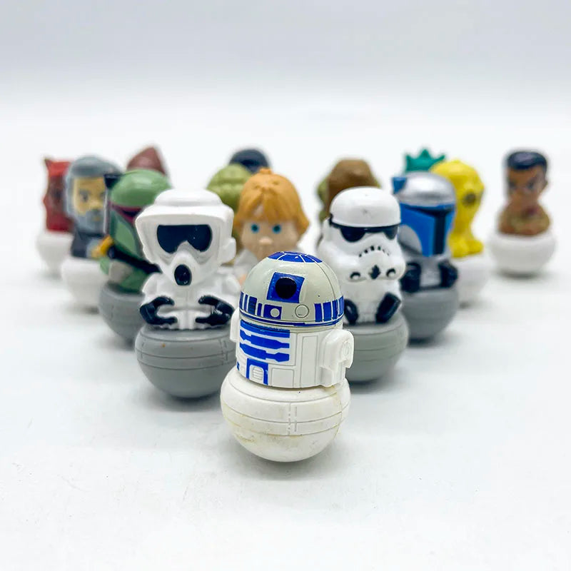 Star Wars R2-D2 C-3PO Chewbacca Luke Boba Fett Darth Stormtrooper Jawa Yoda Greedo Finn Tumbler Roly-poly Toy Figures Model