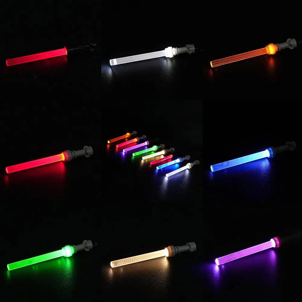 LED Bricks Action Figures Lightsaber Accessories DIY Movie Warrior Sword Arms War MOC Light Sword Blocks Parts Toys For Children