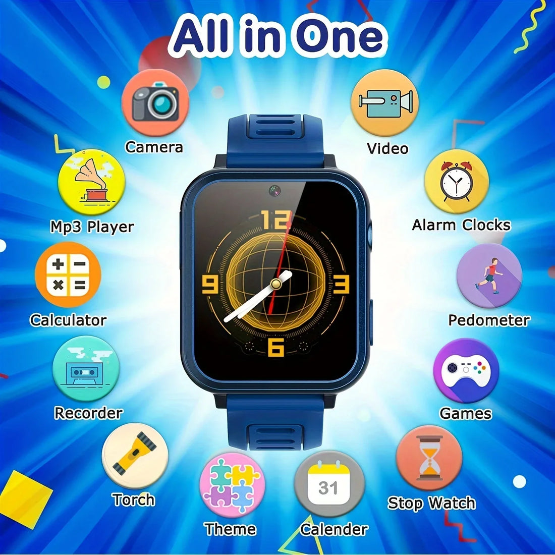 2024 Smart Watch Kids Boy 24 Mini Games Camera Music Play Alarm Clock Sports tracker Smartwatch Gift For Kids Girl S16