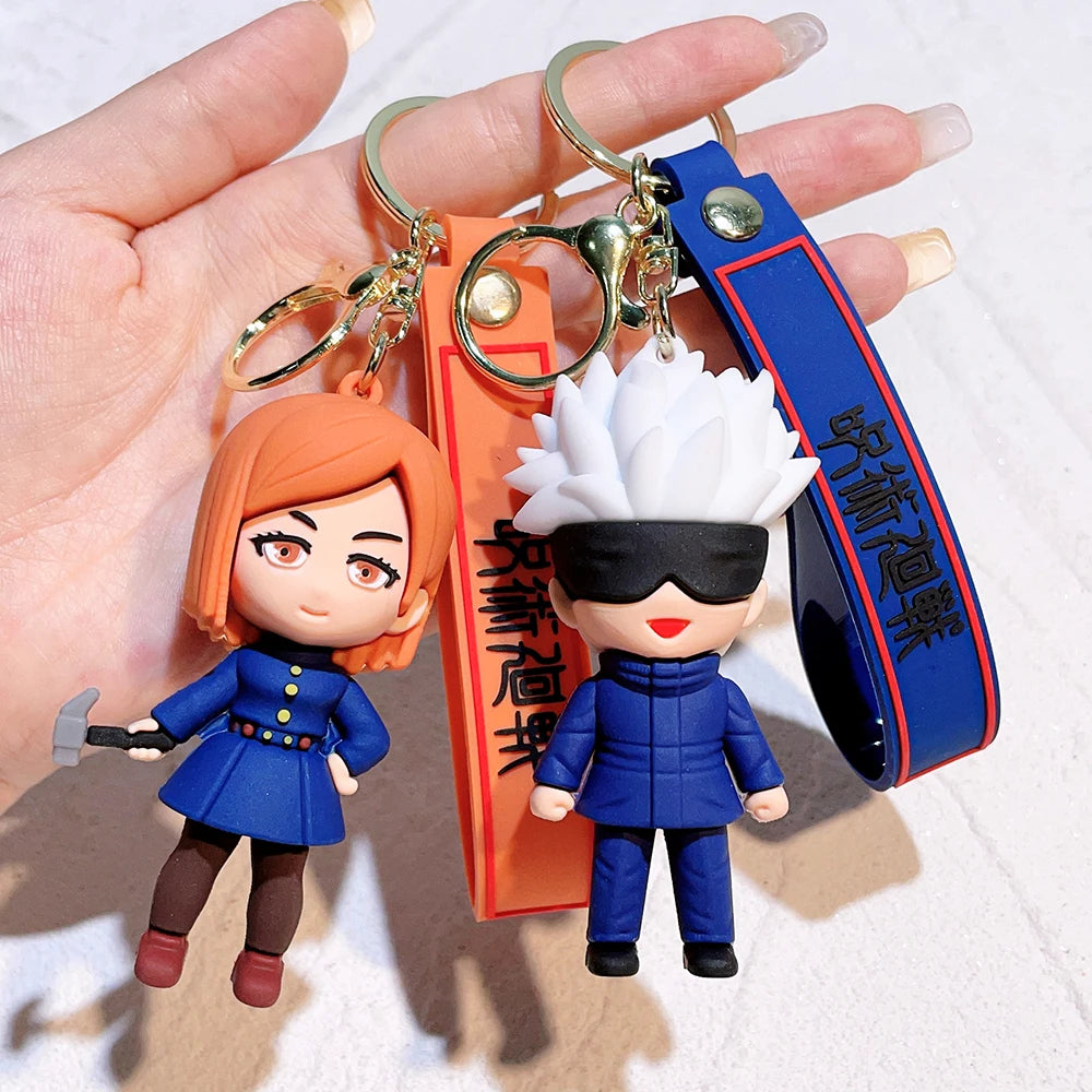 Jujutsu Kaisen Chibi Keychain Gojo Satoru Itadori Yuji Custom Keyrings Cartoon Funny Jewelry Gift for Friends Key Chain Anime