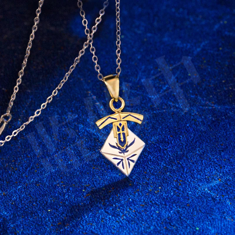 Fate Stay Night Heaven's Feel Saber Altria Pendragon Anime FGO FSN Pendant Silver 925 Sterling Cross Jewelry Necklace Gift