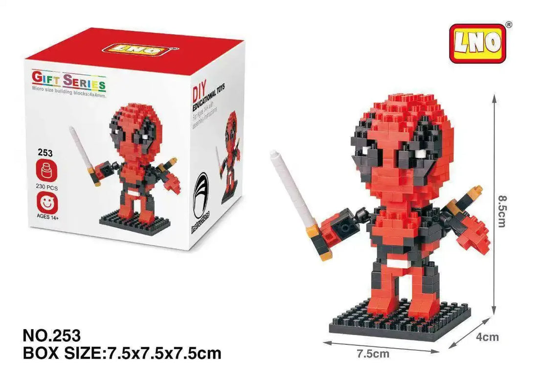 Marvel Cartoon Mini Building Block The Avengers Building Blocks Spider-Man Deadpool DC Batman Model Bricks Children Hottoys Gift