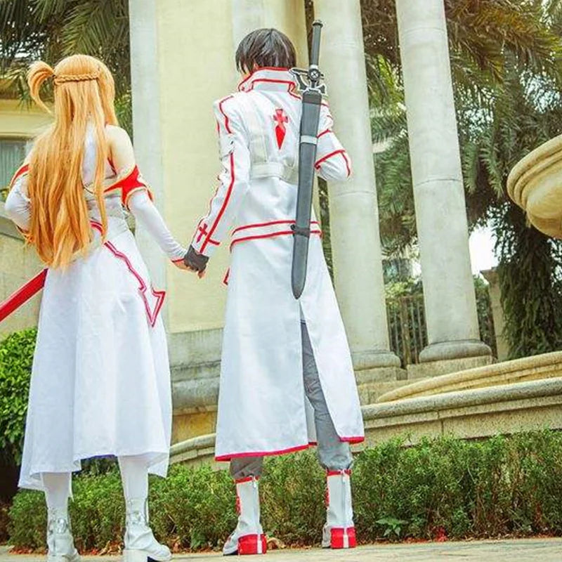 Sword Art Online Cosplay Costume Asuna Yuuki Full Set Women Cosplay Costumes Knight Soldiers Uniform Men Suit