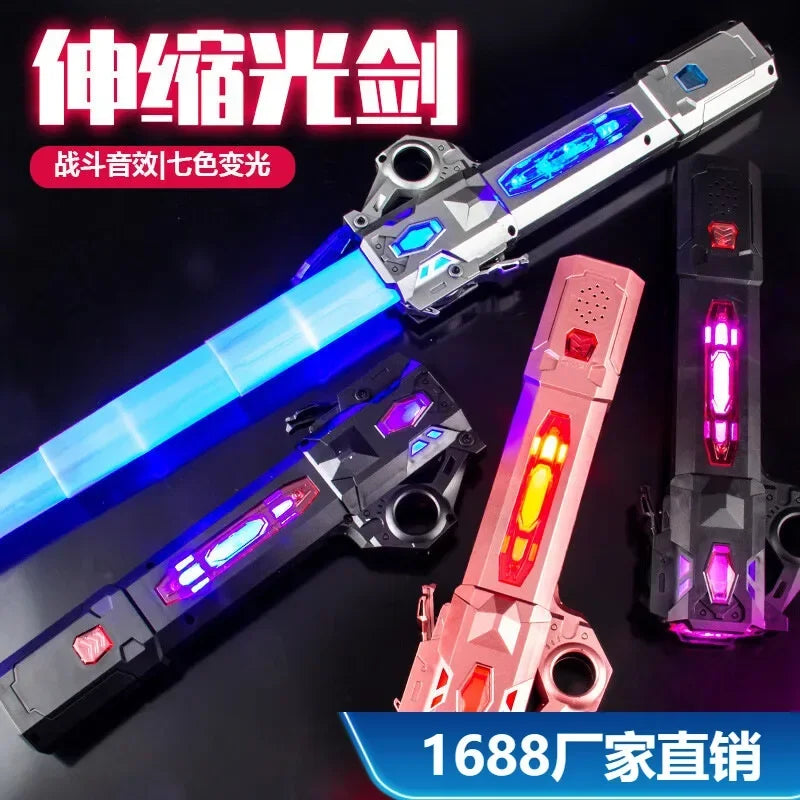 Laser Swords Light Saber Luminous Boy Toy Kids Telescopic Knife Glow Stick Star Children Wars Lightsaber Girls Battle Lightstick