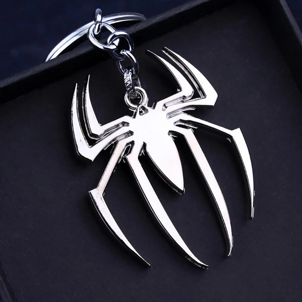 Disney Marvel Spiderman Symbol Keychain Pendant Avengers Superhero Fashion Metal Keyholder Trendy Keyring For Fans Gifts