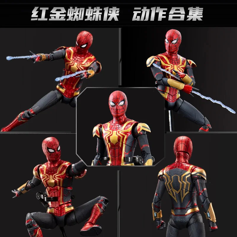 Anime Zd Original Spider Man Marvel Legends 1/10 Peter Parker Gold Black Red Articulation Model Action Figure Toy Models