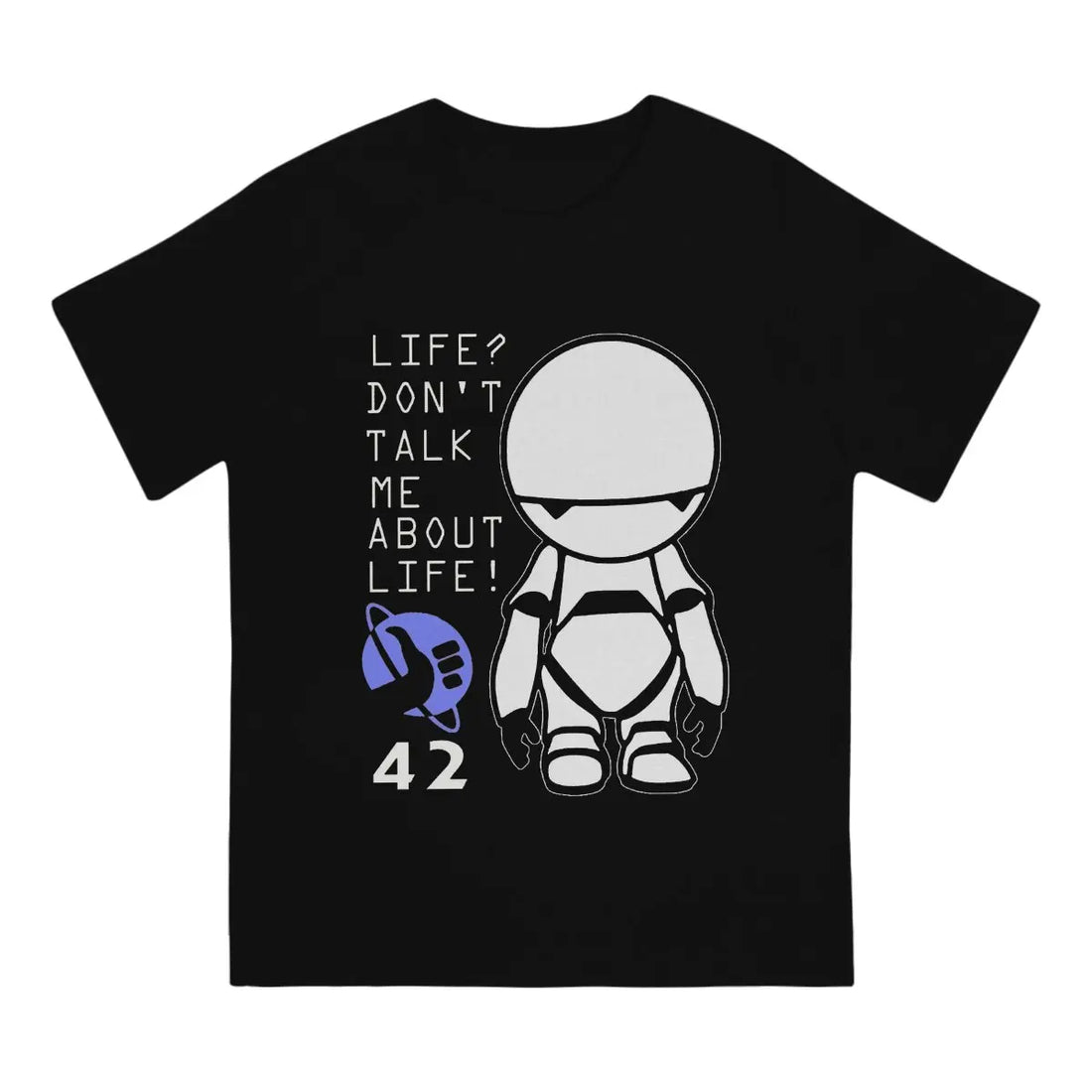 The Hitchhikers Guide To The Galaxy Film Man TShirt Marvin Fashion Polyester T Shirt Harajuku Streetwear New Trend