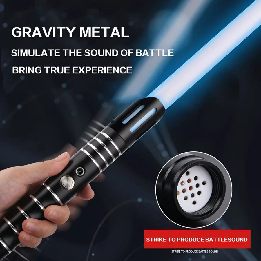 Upgraded Version Gravity Sensing Light Saber 2 In 1 15-color Metal Laser Sword Rechargeable Toy Party Glow Sword,Halloween And C