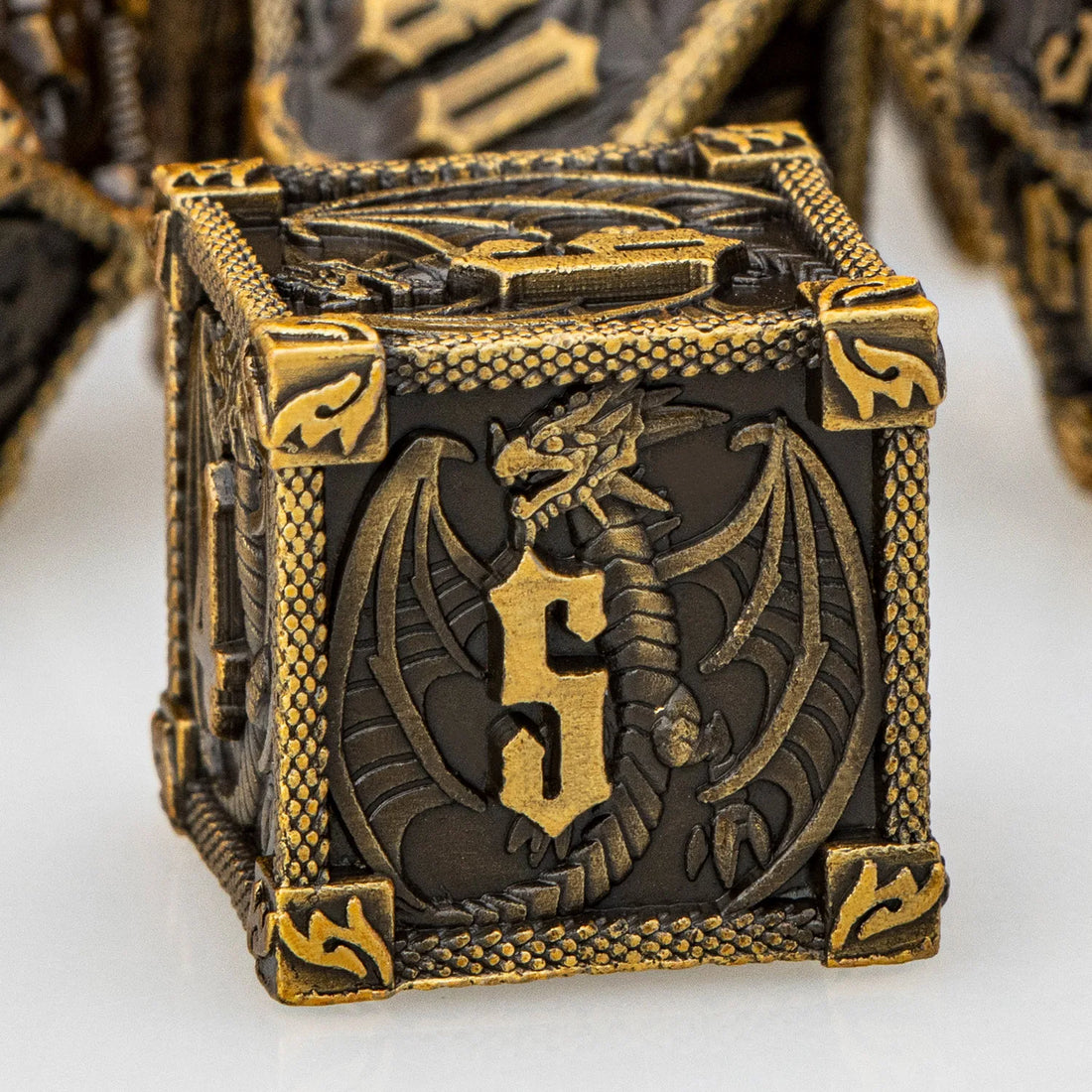 DND Dice Metal Dragon Dice Set Dungeon and Dragon D&D Polyhedral Dice RPG D and D Role Playing Games D20 D12 D10 D8 D6