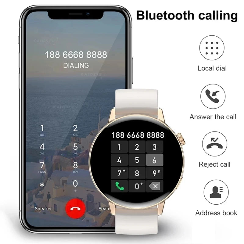 New Fashion Women Smartwatch Bluetooth Call Full Screen Touch Waterproof Watch Ladies Heart Rate Monitor Smart Watch For Xiaomi