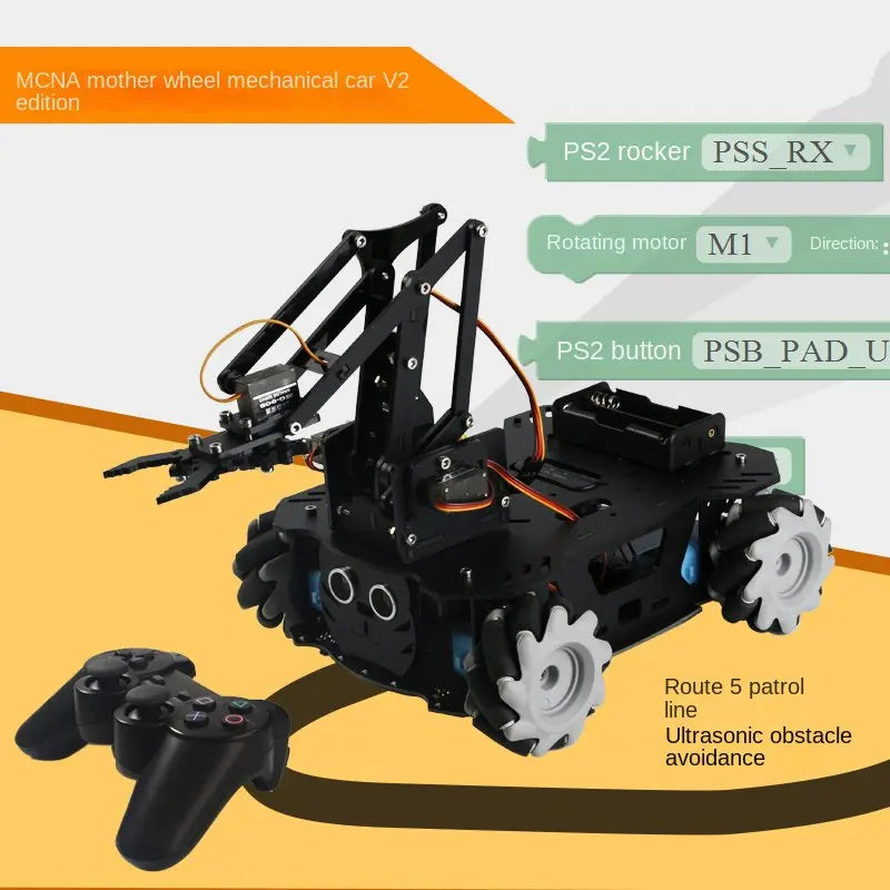 New  4WD Master Robot Car with Robotic Arm McNamm Wheel Trolley V2 RC Tank for Arduino Robot DIY Kit With Programmable Robot Arm