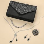 Jewelry Set 5pcs Chrome 1 Necklace 1 Bracelet Bag Earrings Women's Fashion Jewelry Set For Party Wedding