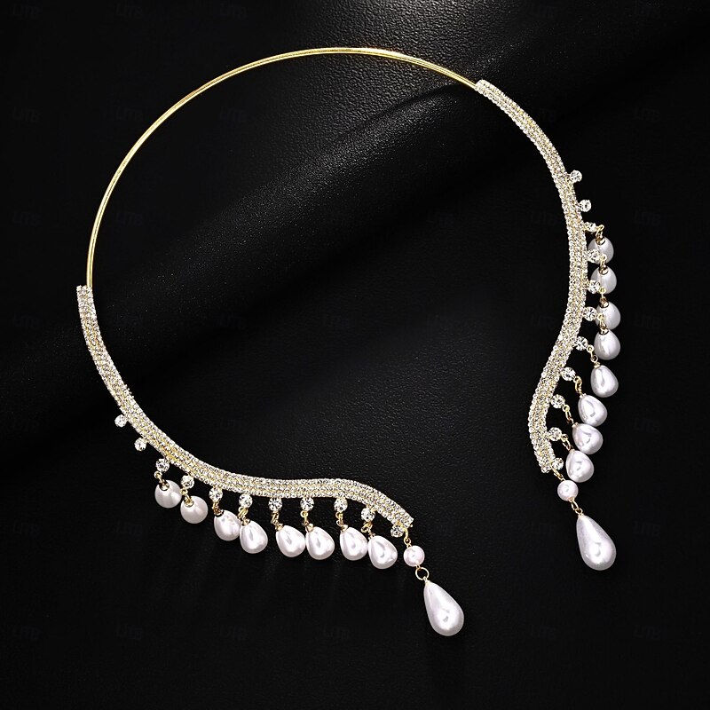 LtJ62810017_2 Choker Necklace Pearl Women's Elegant Artistic Classic Necklace For Party Wedding - Image 1