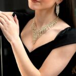 Earrings Set Two-piece Suit Rhinestone Zircon Earrings Necklace Women's Elegant Jewelry Set For Wedding