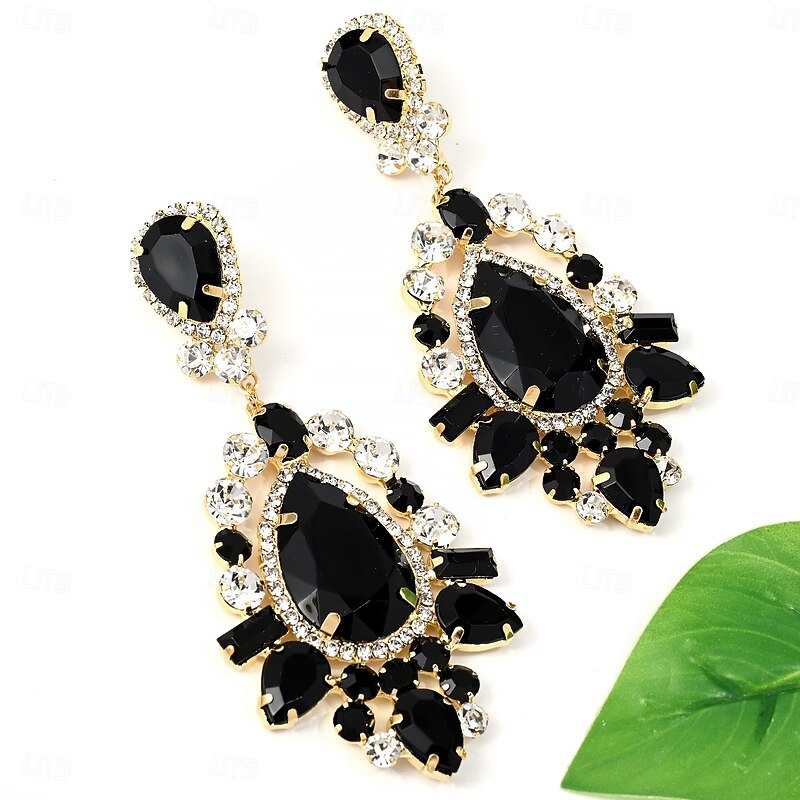 LtJ62810024_2 Earrings Monogram Drop Earrings Jewelry Black For Party Stage - Image 1