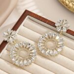 Hoop Earrings Geometrical Floral Earrings Jewelry White / Black / Red For Prom Party Wedding