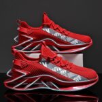 Men's High-Performance Athletic Sneakers in Vibrant Red – Lightweight, Breathable, and Durable Design for Running and Sports