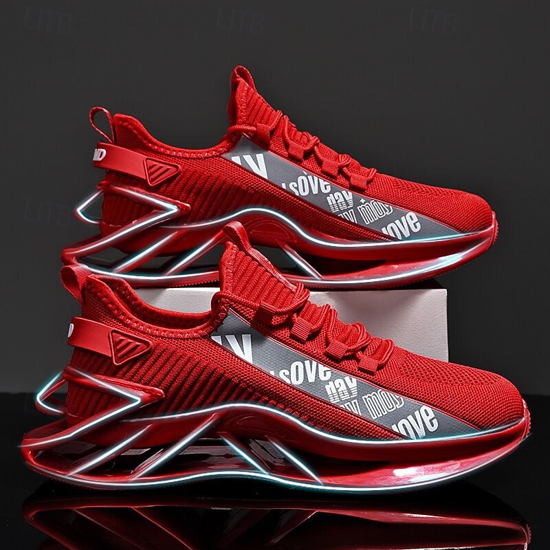 LtN62810006_6 Men's High-Performance Athletic Sneakers in Vibrant Red – Lightweight, Breathable, and Durable Design for Running and Sports - Image 1