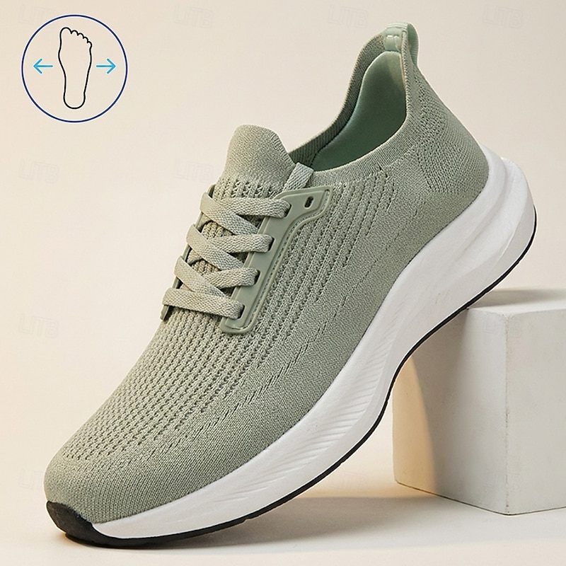 LtN62810007_1 Men's Sporty Casual Daily Knit Lightweight Comfortable Slip Resistant Lace-up Green All Seasons - Image 1