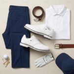 Men's Waterproof Spikeless Golf Shoes, Lace-Up Microfiber Leather-Look Golf Sneakers with Non-Slip Rubber Sole