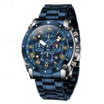 The New Olevs Men'S Steel Band Business Watch Moon Phase Luminous Calendar Chronograph 24-Hour Indication Quartz Watch Is A Fashionable Casual And Versatile Waterproof Sports Wristwatch