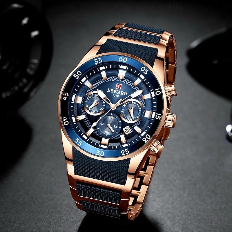 LtT62810002_1 Men Quartz Watch Outdoor Sports Fashion Casual Luminous Calendar Chronograph Waterproof Steel Silicone Gel Watch - Image 1
