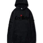 Men Hoodies Peep Rose Cry Baby Print
